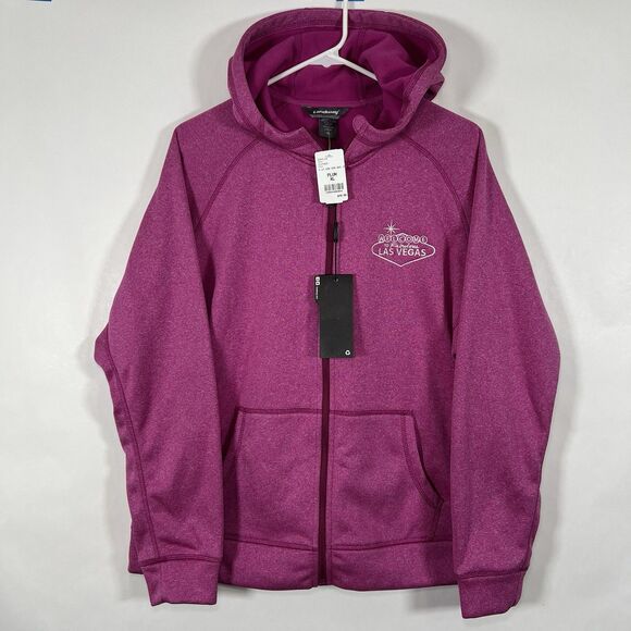Landway Welcome To Fabulous Las Vegas Full Zip Hoodie Womens Size XL Pink NWT - Picture 1 of 11